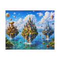 Floating Islands Puzzle – 500 Piece Jigsaw Puzzle, Fantasy Castle Landscape Puzzle, Relaxing Escape Puzzle