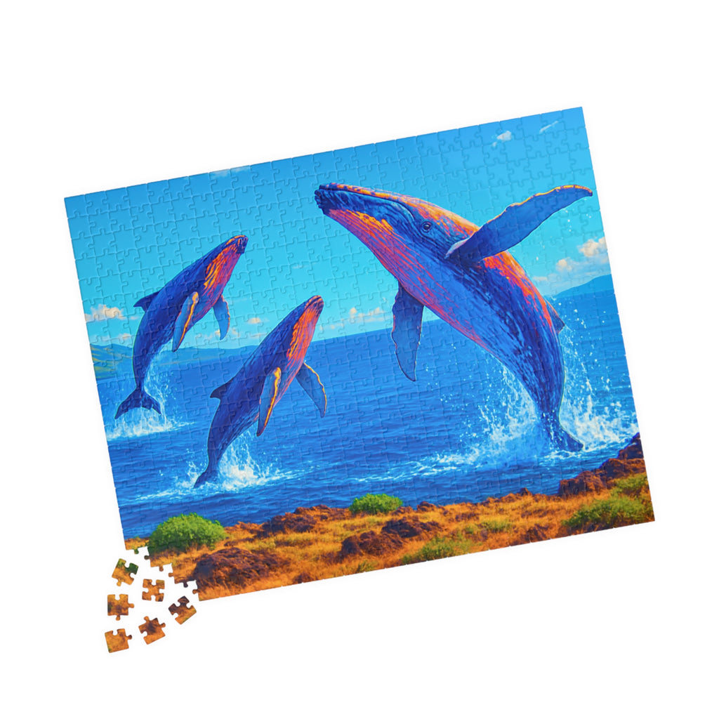 Whale Jigsaw Puzzle 1000 Piece – Ocean Puzzle for Adults, Relaxing Art Puzzle, Unique Gift for Puzzle Lovers, 500 or 1000 Pieces