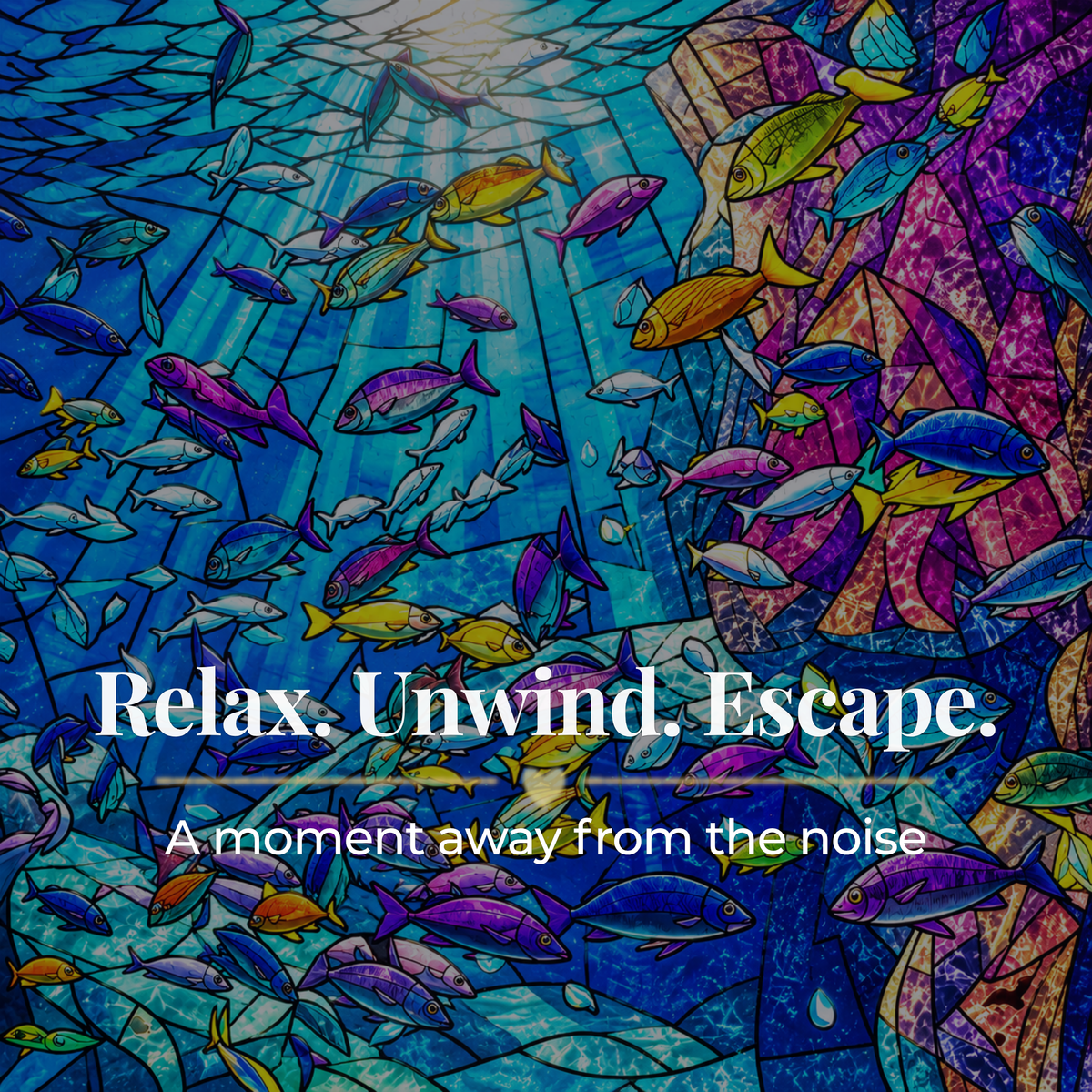 Stained Glass Ocean Jigsaw Puzzle – Colorful Tropical Fish Underwater Puzzle – Sea Life Art Puzzle – 500 & 1000 Piece Adult Puzzle