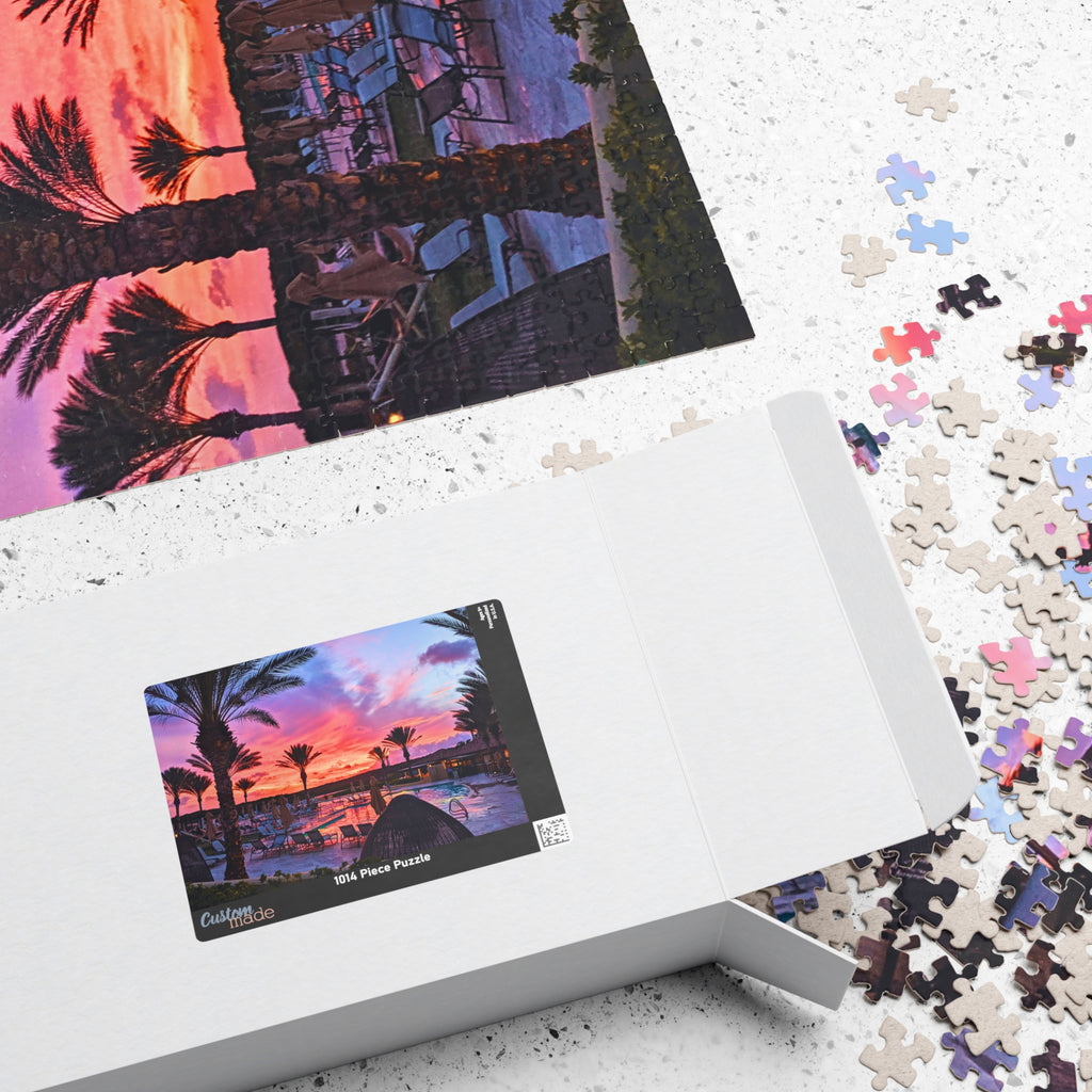 Beach Sunset Puzzle 500 or 1000 Piece Coastal Landscape Puzzle, Relaxing Ocean View Puzzle