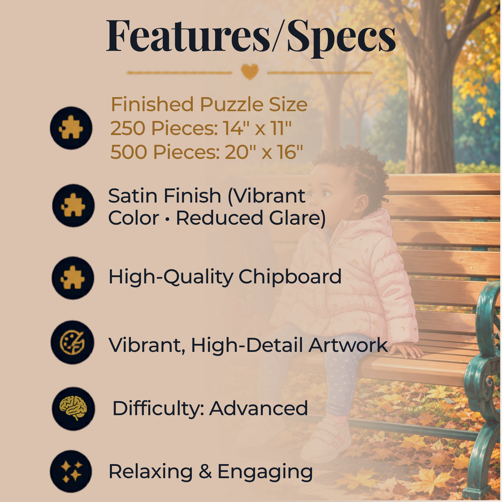 Autumn Landscape Puzzle 500 Piece, Fall Nature Jigsaw Puzzle, Cozy Seasonal Art Puzzle for Adults