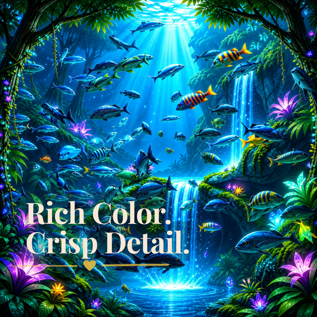 Underwater Fantasy Jigsaw Puzzle, Colorful Tropical Fish & Waterfalls, Ocean Puzzle for Adults, Relaxing Aquatic Puzzle GiftPieces (Copy)